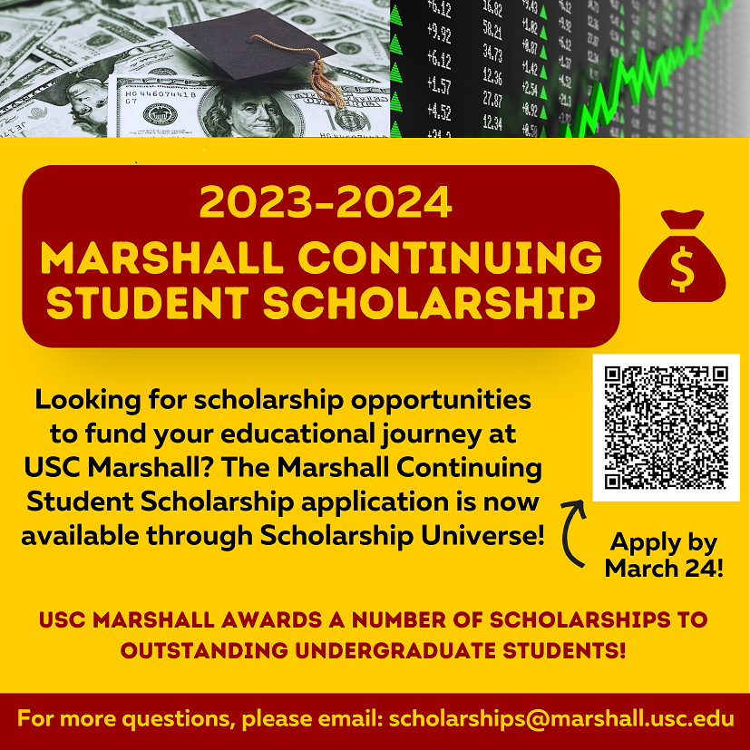 Scholarships for Continuing Students USC Marshall